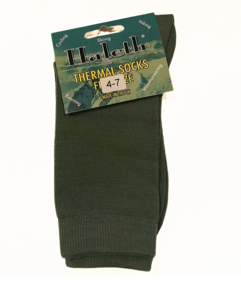Haleth Unisex Meraklon Socks in Olive